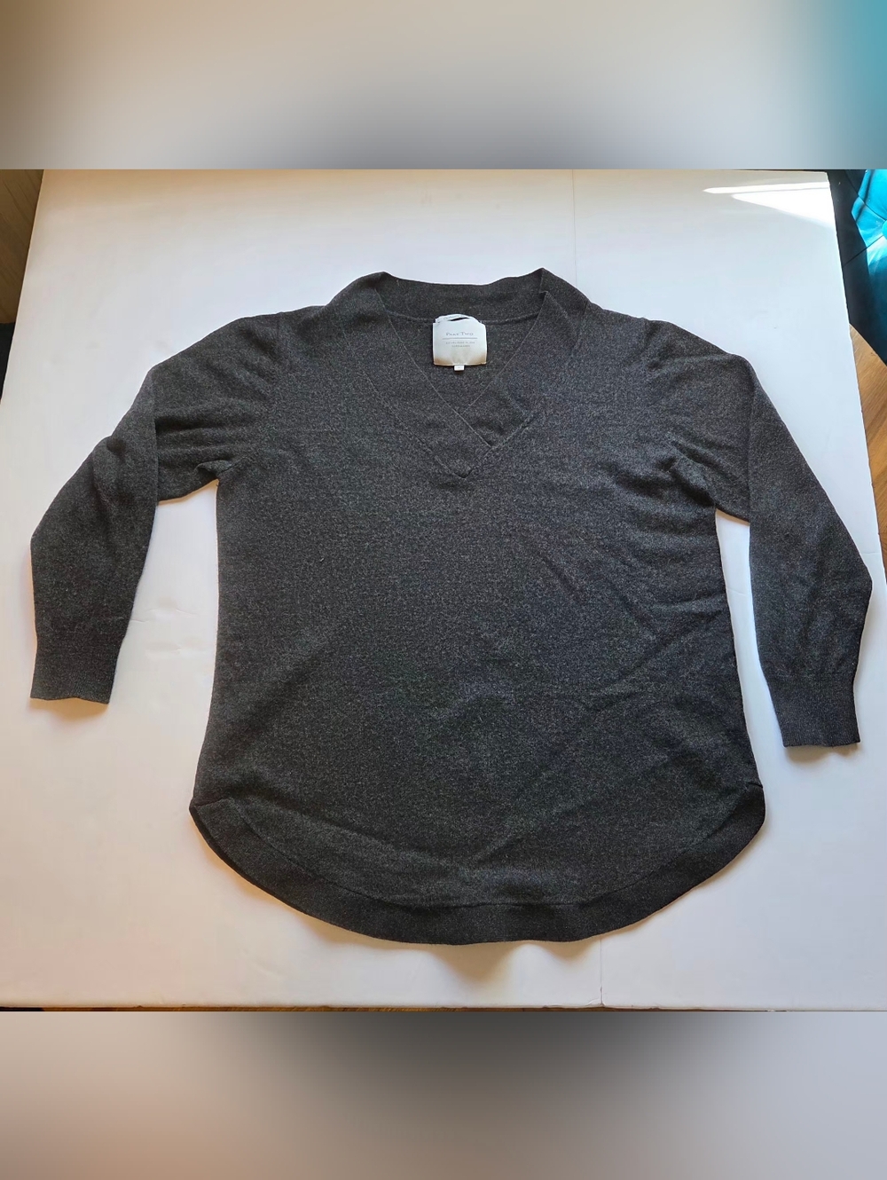 Part Two Cashmere Blend Charcoal V-Neck Sweater